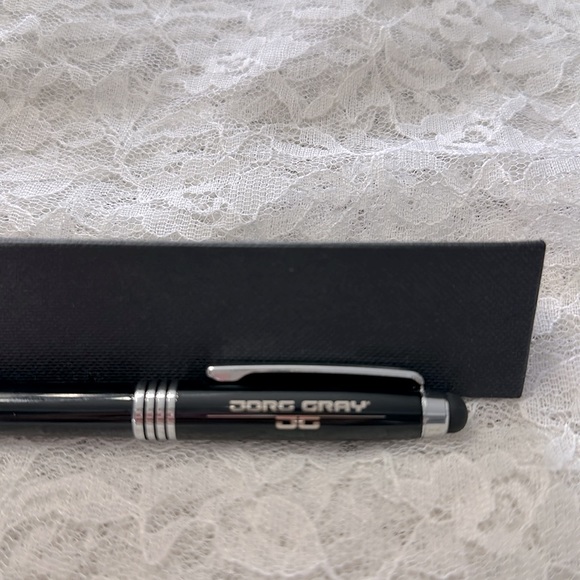 NIB JORG GRAY BLACK AND CHROME STYLUS PEN BLACK INK - Picture 2 of 3